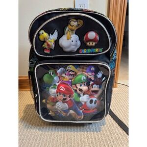 Nintendo Super Mario Rolling Backpack Luggage with Cloud‎ Charm